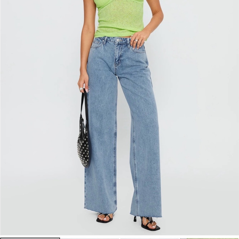 Princess Polly Darla Low Rise, Vintage Blue Straight Leg Jeans
